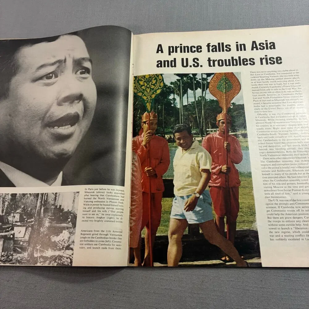 Vintage 1970 LIFE Magazine Lauren Bacall Laos Cambodia Vietnam War See Descr